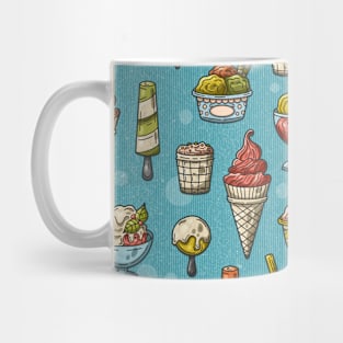 Ice Cream Summer Dessert Treat on Blue Mug